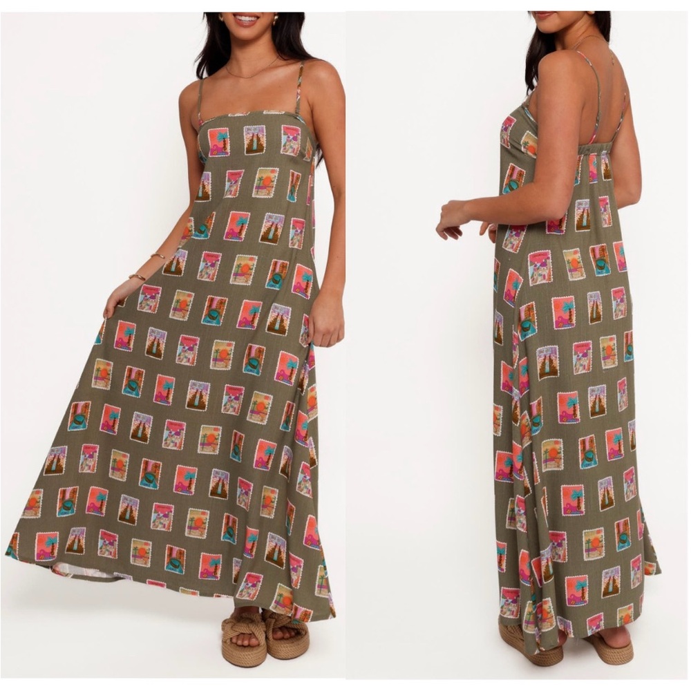 NWT Petal & Pup Aoife Postcard Maxi Dress Size Medium